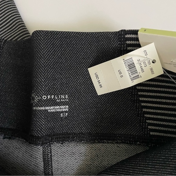 New Offline 7/8 Legging Seamless Two Tone Black Stripe - Picture 11 of 12